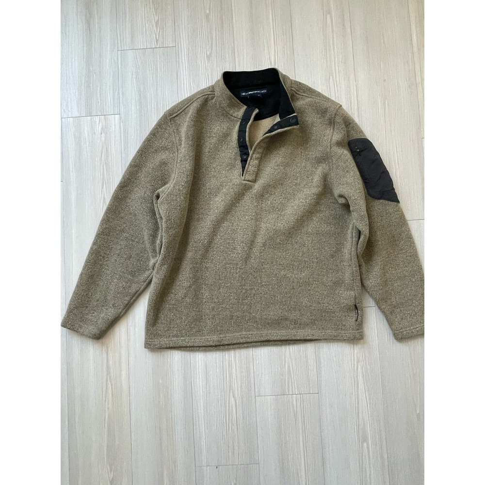Ex Officio Men's Tan Pullover Sweatshirt Size M 1/4 Autumn Casual Outdoors